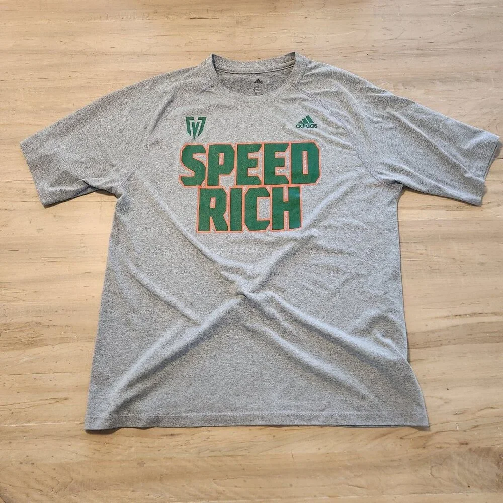 Adidas‎ Climalite Speed Rich T-Shirt Gray Florida State Champions Mens Large EUC